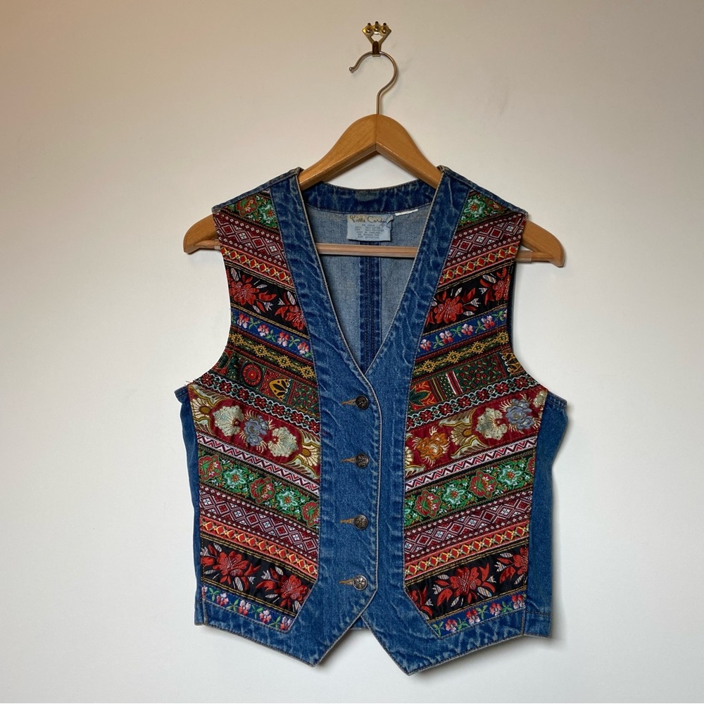 Pierre Cardin Vintage Western Denim Vest Medium
